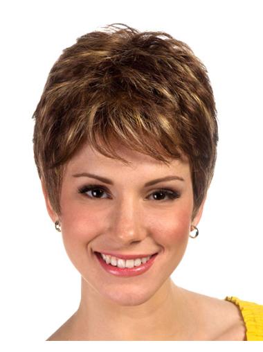 Synthetic Boycuts Straight Comfortable Short Wigs