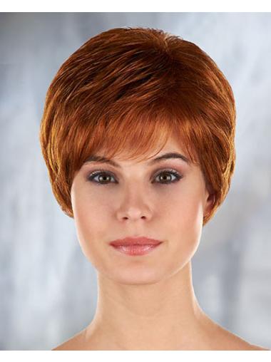 100% Hand-tied Auburn Curly Suitable Short Wigs