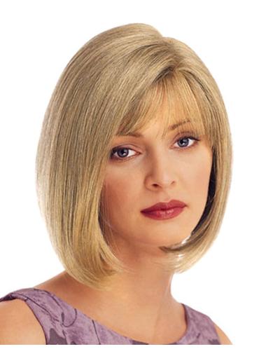 Straight Blonde 100% Hand-tied New Short Wigs