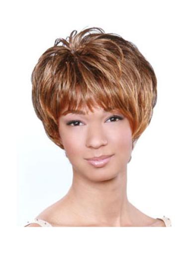 Synthetic Boycuts Wavy Suitable African American Wigs